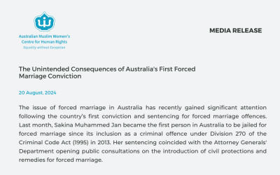 Media Release: The Unintended Consequences of Australia’s First Forced Marriage Conviction